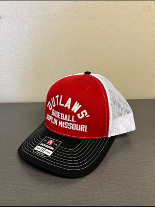 Picture of Red and White, Black bill Snapback